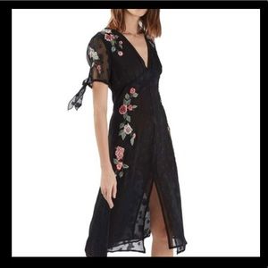 NWOT Topshop Stunning black dress with beading and embroidery